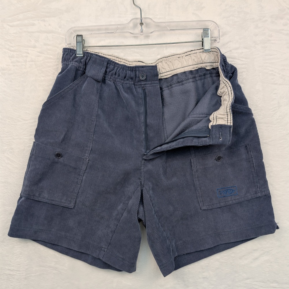VTG AFTCO Shorts Mens 31 Blue Bluewater Corduroy Fishing Gorpcore Coastal 90s